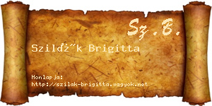 Szilák Brigitta névjegykártya